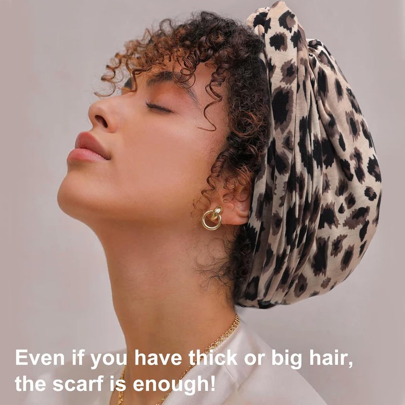 DRESHOW African Turban for Women Knotted Hairwraps for Sleeping Turban Headwraps Head Warmer Scarf for Black Women Chemo Cap - Image 2